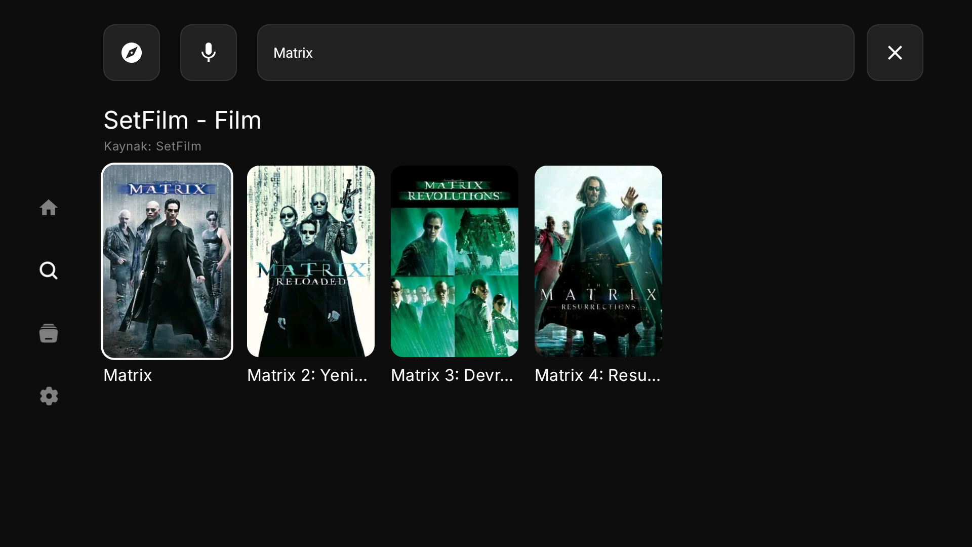 Site içi film ve dizi araması